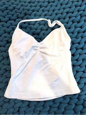 Tank Air white halter cropped Studio tank top XS